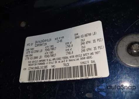 2006 Dodge Ram 1500 Slt z USA, uszkodzony, nr VIN 1D7HA18N66J161385